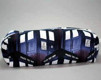 Boxy Makeup Bag - Tardis Doctor Who Zipper - Pencil Pouch