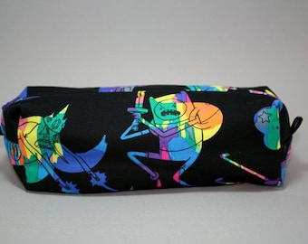 Boxy Makeup Bag - Adventure Time Rainbow Tie Dye Fun - Pencil Zipper Pouch