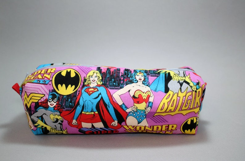 Boxy Makeup Bag - the Girls of DC Wonder Woman, Batgirl, and Supergirl ...