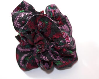 Rose Cross Stitch Pattern Hair Scrunchies