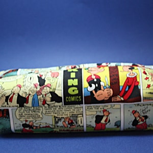 Boxy Makeup Bag - Popeye Comic Panel Print Zipper - Pencil Pouch