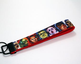 Key Fob Wristlet - Classic Horror Movie Monsters - Keychain