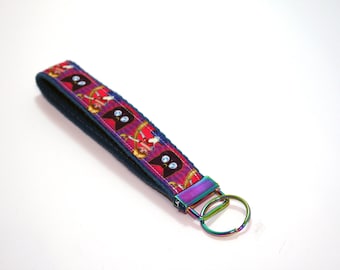 Key Fob Wristlet - Magical Girl and Cat - Keychain