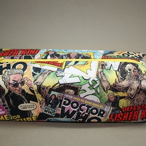 Boxy Makeup Bag - Doctor Who Comic Cover Print Zipper - Pencil Pouch - Twelfth Doctor and Clara Oswald