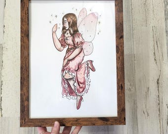 watercolor fairy painting*watercolor art*watercolor fairy painting*watercolor painting*cottagecore watercolor art*cottagecore art*