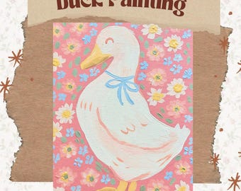 Funny duck wall art*acrylic wall art*duck art*colorful duck wall art*cute art*bright art*cheerful painting*duck lover's art*animal lover art