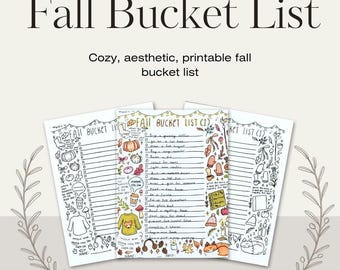 Fall bucket list*cozy fall coloring page*aesthetic fall art*aesthetic coloring page*aesthetic bucket list*fall list*printable bucket list