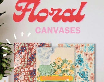 floral wall art* flower painting* book lovers wall art* flower art* aesthetic canvases*floral canvases*booksy canvases art*