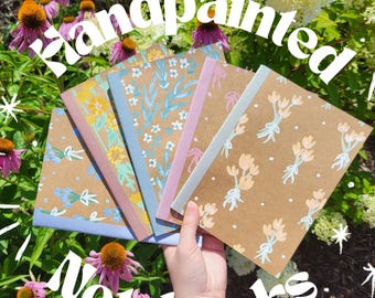 floral notebooks*handpainted notebooks*handpainted books* acrylic painted notebooks*back to school supplies*aesthetic notebooks