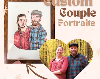 custom watercolor portrait*custom couples art*handpainted watercolor painted portraits*anniversary gift*couples gifts*Valentines gift* art