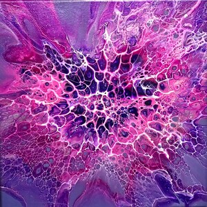 Acrylic Fluid Art Bloom Painting on canvas/ Wall Art/ Abstract art/ Original painting