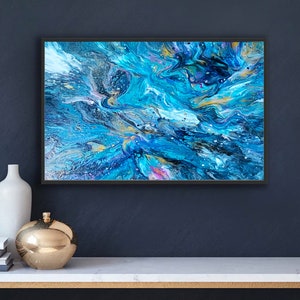 Acrylic Fluid art Painting on canvas/ Wall Art/Abstract art/ Original painting