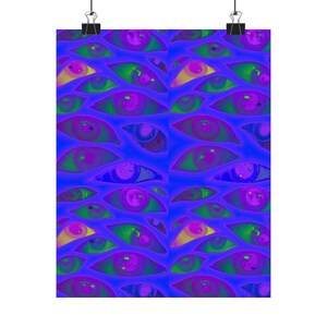 Psychedelic Eye Art Print Poster, Vibrant Wall Décor, Unique Gift for Art Lovers, Colorful Room Decoration, Modern Home Art