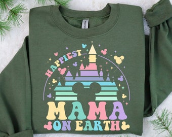 Happiest Mama On Earth Disney Shirt, Disney Mommy Shirt, Disney Travel Tee, Disney Vacation Shirt, Disney Family Trip Shirt, Gift For Mom,