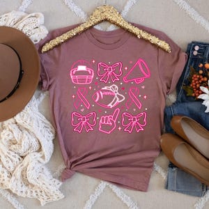 Pink Bow Breast Cancer Shirt, Pink Ribbon Sweatshirt, Neon Football Pink Out Shirt, Breast Cancer Bow Shirt,Sports Mom TeeTackle Cancer Tee image 3