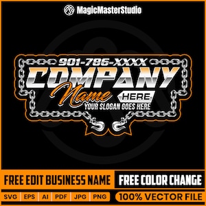 Abschleppwagen-Logo-Design, Abschleppkette SVG, Abschleppwagen-Logo, Abschleppwagen 18 Wheeler, Abschleppwagen-Logo, Abschleppservice-Logo, Abschleppwagen-Logo