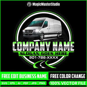 Cargo Van Logo, Delivery Van Logo, Sprinter Van Logo, Transportation Logo, Moving Truck Logo, Logistics Logo, Vehicle Transport Logo