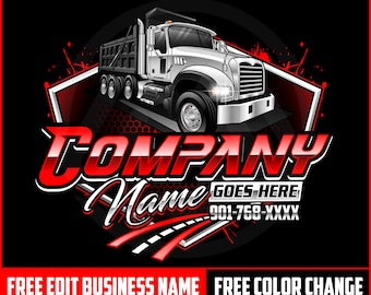 Mack Truck Logo, Dump Truck Logo, Truck Logo SVG, Industry, Heavy, Machinery, Trucking Logo Design, Construction Trucking Company Sign Logo