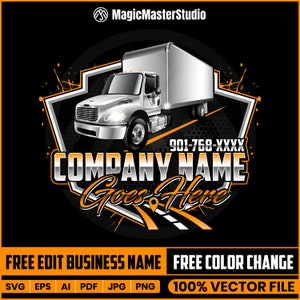 Box Truck Logo Design, Delivery Truck Logo, Box Truck SVG, Shipping Truck, Gift for Box Truck Driver, Logistics Logo, Transportation Logo