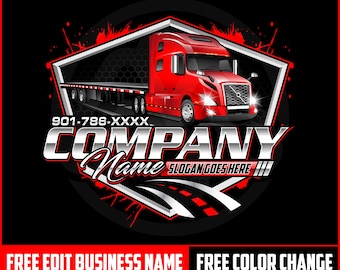 Trucking Logo Design, Volvo Truck Trailer Logo, Truck Trailer, Logistics Logo, Semi Truck 18 Wheeler Logo, Truck Business Sign, Big Rig Logo
