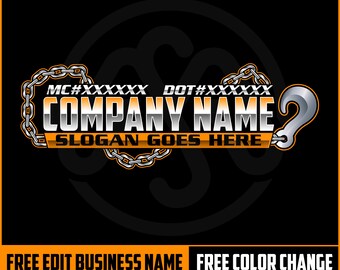 Logotipo de transporte digital personalizable con el nombre de su empresa en una combinación de letras cursivas y 3D, logotipo de texto en 3D para propietarios de empresas de camiones