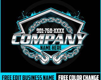 Logotipo de camión de remolque con letras cursivas y 3D, cadena de remolque con gancho SVG, logotipo de camión de remolque semi o de 18 ruedas, logotipo de plataforma de remolque, logotipo de coche de remolque