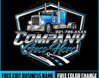 Camión de mudanzas para empresas de camiones, logotipo de camión grande, remolque de camión, logotipo de camión de 18 ruedas, diseño de logotipo de camiones, regalos únicos para camioneros, empresa de camiones
