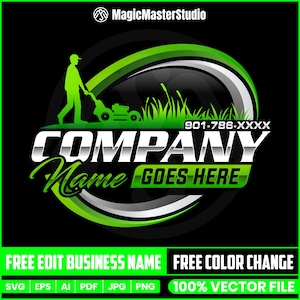 Lawn Mower Logo,  Zero Turn Mower Logo, Landscaping Logo, Yard Service Logo, Lawn Care Logo Design, Lawn Mowing Logo, Lawn Care Templates