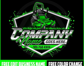 Lawn Mower Logo,  Zero Turn Mower Logo, Landscaping Logo, Yard Service Logo, Lawn Care Logo Design, Lawn Mowing Logo, Lawn Care Templates