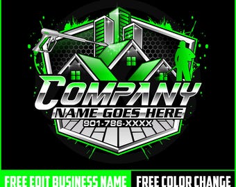 Pressure Washing Logo, Cleaning Service, Wash logo, Pressure Logo, House Washing Logo, Clean Logo, Power Washing Logo, Home Cleaning Logo