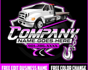 Towing logo Hook, Flatbed Tow Trucking Logo, Towing Car Logo, Tow Logo, Towing 18 Wheeler Logo, Towing Chain Svg ,Flatbed Car Towing Svg