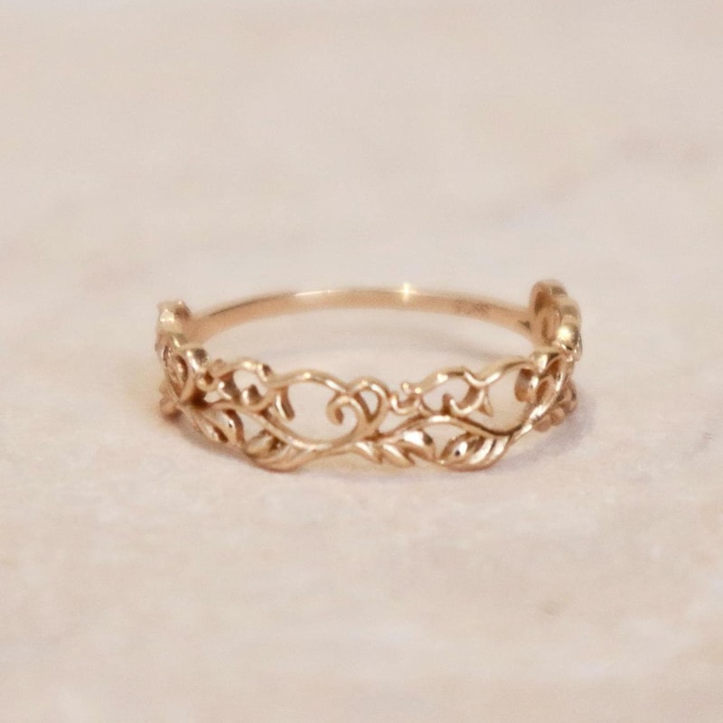 Filigree Rings Gold Plated Gold Ring Dainty Filigree - Etsy UK
