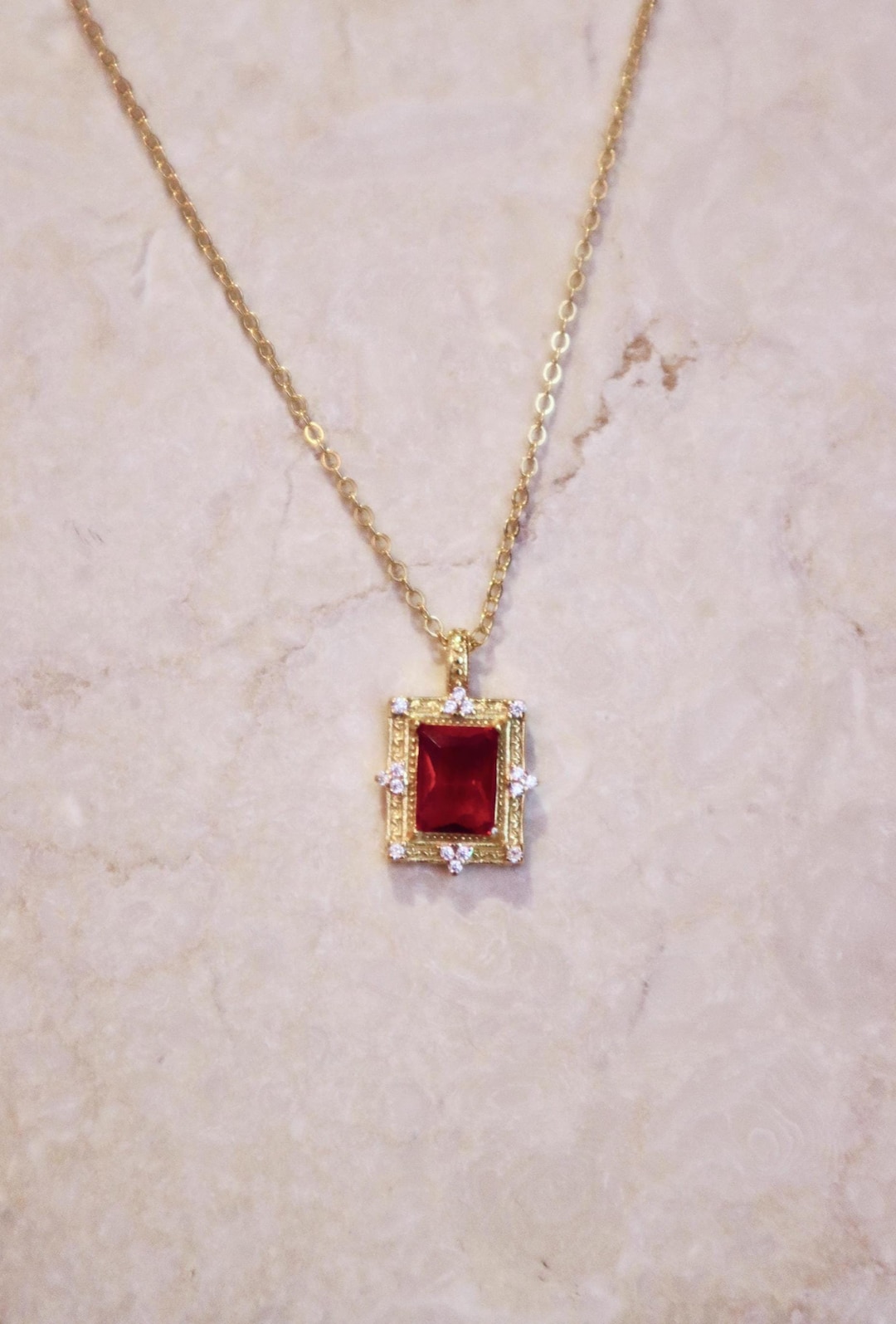 【2plan】24SS★ [LAN ARCHIVE] Rubid Stone Necklace 2plan】24SS☆ [LAN ARCHIVE] Rubid Stone Necklace