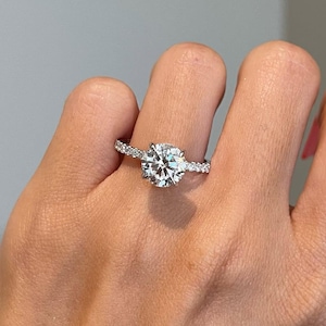 2.5CT Round Moissanite Ring | 4 Prong Moissanite Ring | Wedding Engagement Ring | Solitaire Moissanite Ring | 14K Solid Gold Moissanite Ring