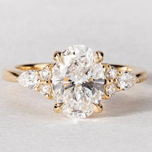 2 CT Oval Cut Moissanite Verlobungsring, Oval Moissanite Solitaire Ring, 14k Solid Gold Ring, Jubiläumsgeschenk Ring, Brautring