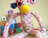 Liberty fabric soft toy monkey made to order
