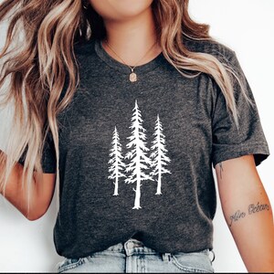 Pine Trees T-shirt, Camping T-shirt, Wilderness T-shirt, Camping Gift, Campfire T-shirt, Nature Shirt, Outdoors T-shirt, Hiking T-shirt