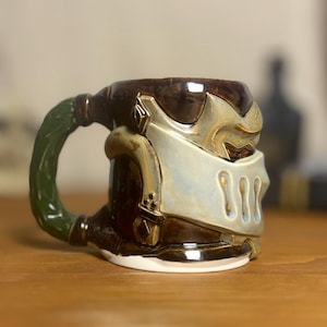 Handmade Knight Ceramic Mug, Fantasy Gamer Gift