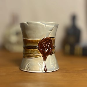 Scroll Mug for Gamers, DnD inspired, D&D gift, Tavern Mug, Fantasy Ceramic Mug, Handmade in Australia