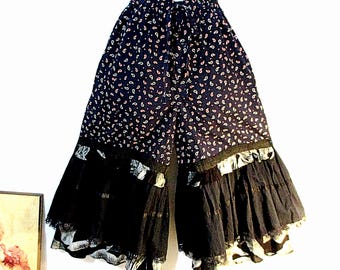 Bloomers Ruffled Pants/Skirt Bohemian Patchwork