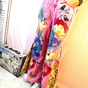 Upcycled Bellbottoms, Denim Pants Applique and Patchwork Jeans, Flare, Size M