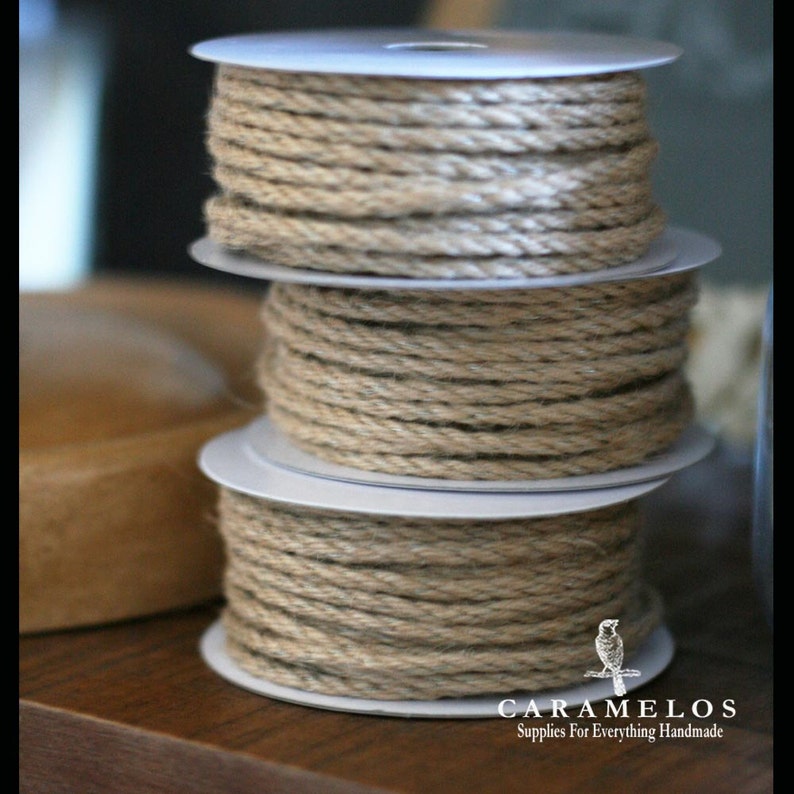 25' Natural Jute Wired Rope Cord Etsy