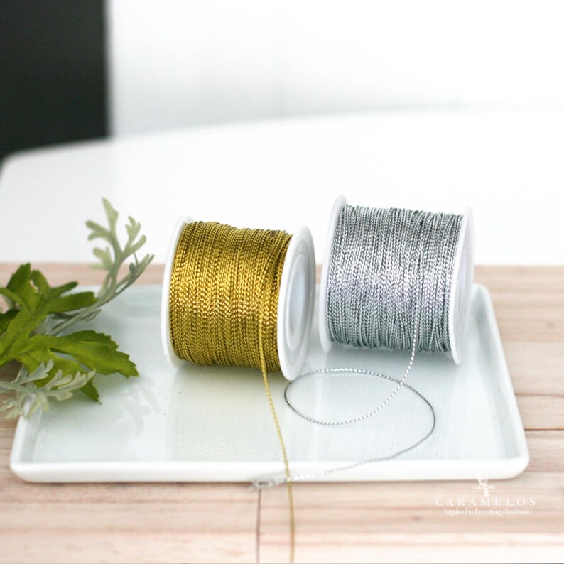 Metallic Silver Tinsel Braided Cord/twine/rope 1 Mm/gift Etsy UK