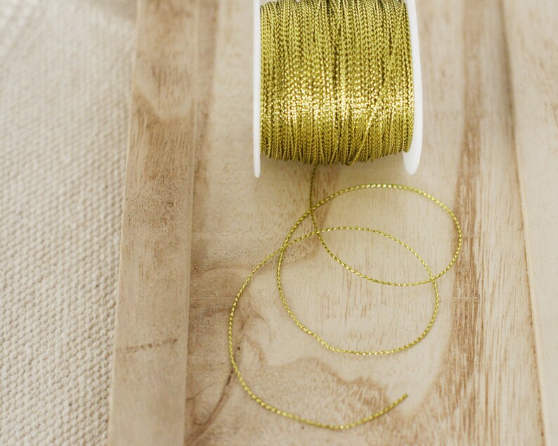 Metallic Gold Tinsel Braided Cord/Twine/Rope 1 mm/Gift Etsy