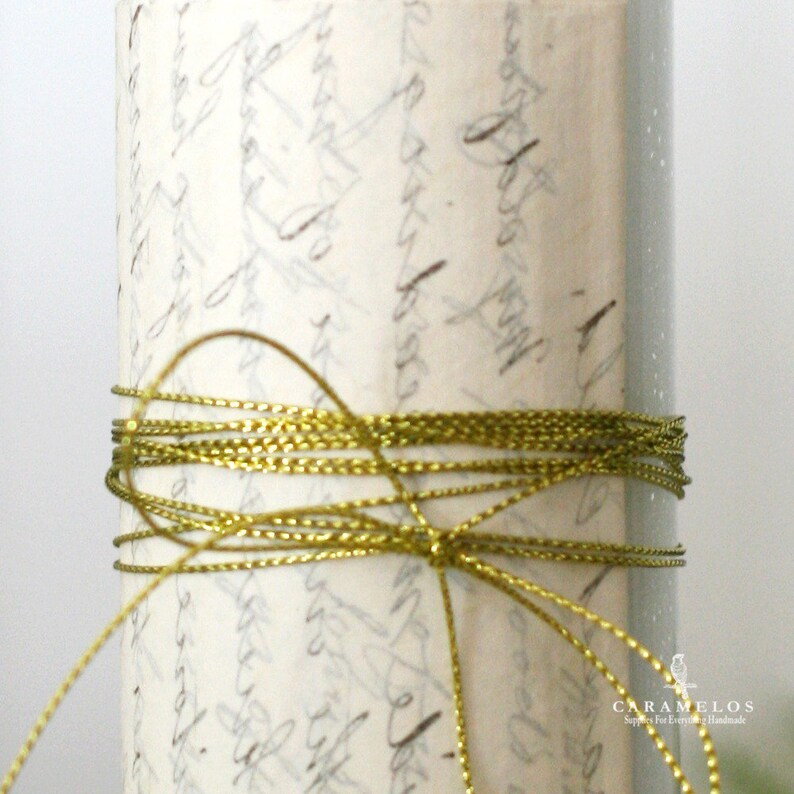 Metallic Gold Tinsel Braided Cord/Twine/Rope 1 mm/Gift Etsy