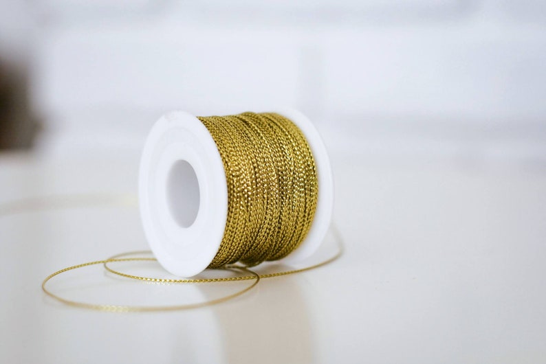 Metallic Gold Tinsel Braided Cord/twine/rope 1 Mm/gift Etsy