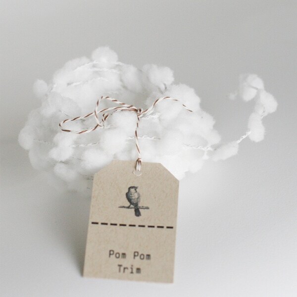 25 yard roll of Snow White wired pom pom