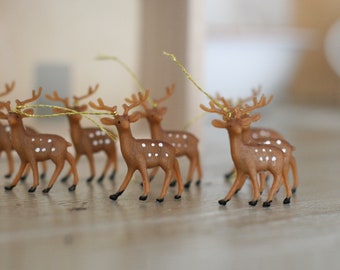Vintage Style Retro Miniature Plastic Deer/DIY Crafts/Diorama/Holidays/Woodland