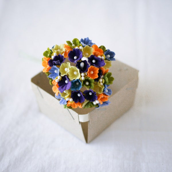 Vintage Forget Me Not Flowers/Millinery Paper Flowers