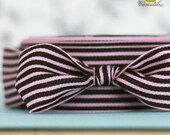 Pink and Brown Stripe Grosgrain Ribbon